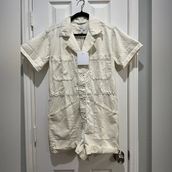 NWT Pistola White / Beige Parker Romper - Picture 6 of 8